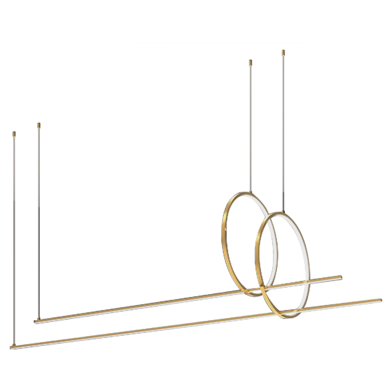 Подвесной Дизайнерский Светильник Ursa Geometric Ring Lamp 2 кольца Золотой Подвесной Дизайнерский Светильник Ursa Geometric Ring Lamp 2 кольца Золотой в Грозном | Loft Concept