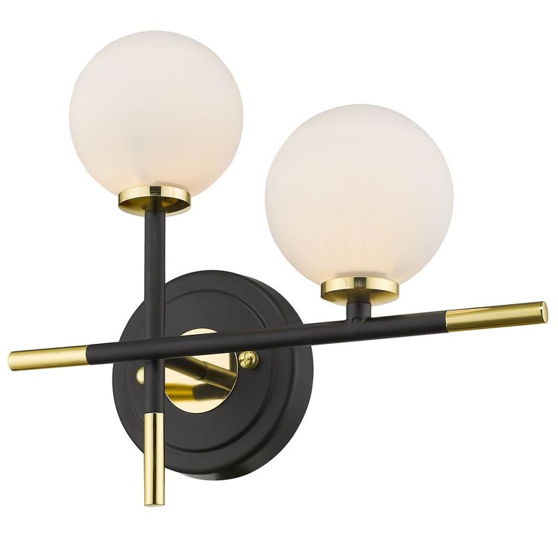 Бра Galant Sconce gold right Золотой Черный Белое матовое стекло Бра Galant Sconce gold right Золотой Черный Белое матовое стекло в Грозном | Loft Concept