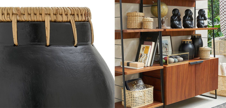 Ваза Ceramic Vase & Rattan D17 Ваза Ceramic Vase & Rattan D17 - Loft-Concept в Грозном