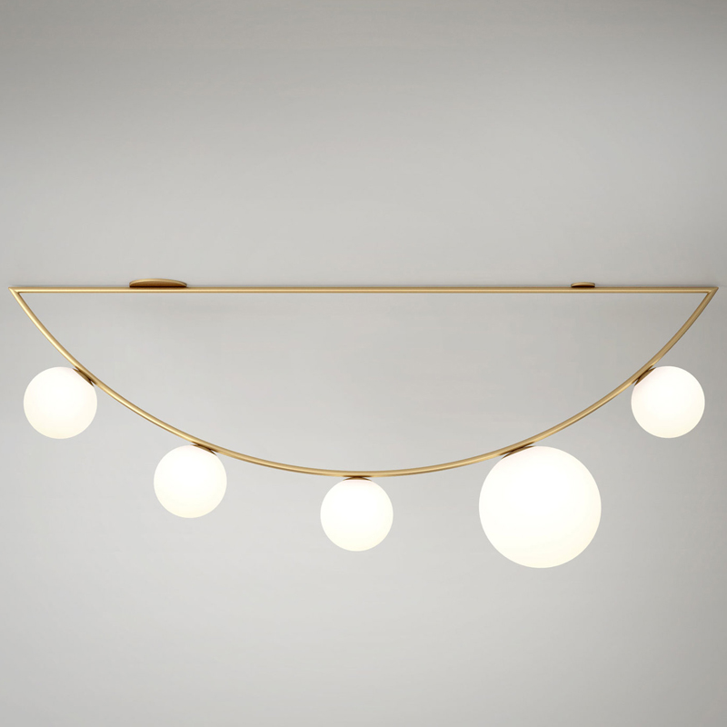Потолочный светильник Atelier Areti Girlande Ceiling Crescent 5 Латунь Белый Потолочный светильник Atelier Areti Girlande Ceiling Crescent 5 Латунь Белый в Грозном | Loft Concept