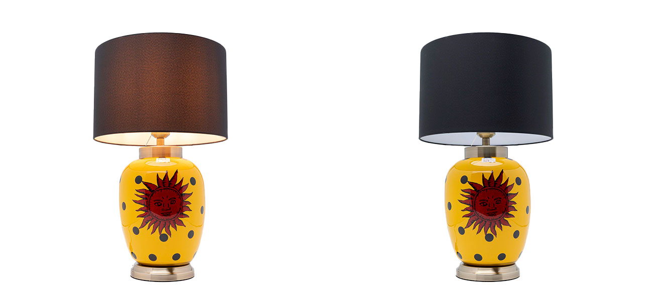 Настольная лампа желтая Red sun - фото