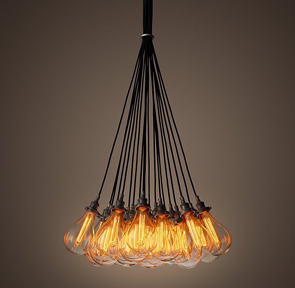 Подвесной светильник Glass Teardrop Pear 19 Черный в Грозном | Loft Concept 