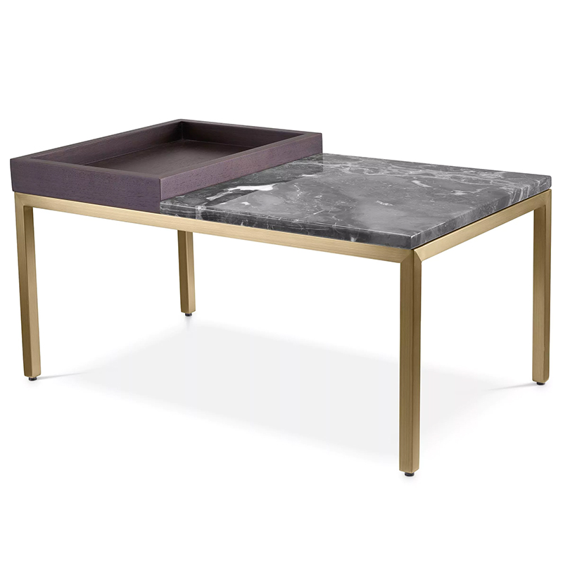 Приставной стол Eichholtz Side Table Forma Латунь Коричневый Серый Приставной стол Eichholtz Side Table Forma Латунь Коричневый Серый в Грозном | Loft Concept