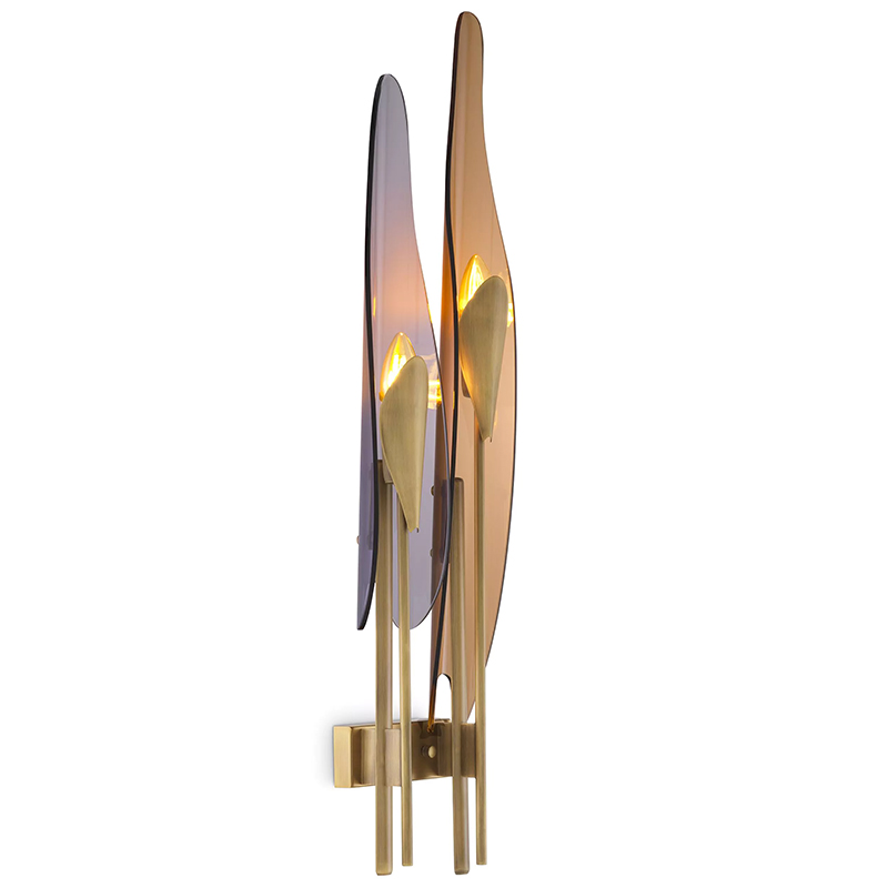 Бра Eichholtz Wall Lamp Sky Янтарный Стекло Смок Латунь Бра Eichholtz Wall Lamp Sky Янтарный Стекло Смок Латунь в Грозном | Loft Concept