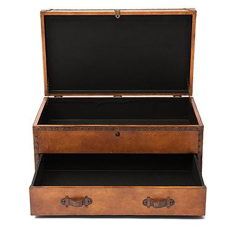 Стол-сундук Vintage buffalo leather chest-table Коричневый винтаж в Грозном | Loft Concept 