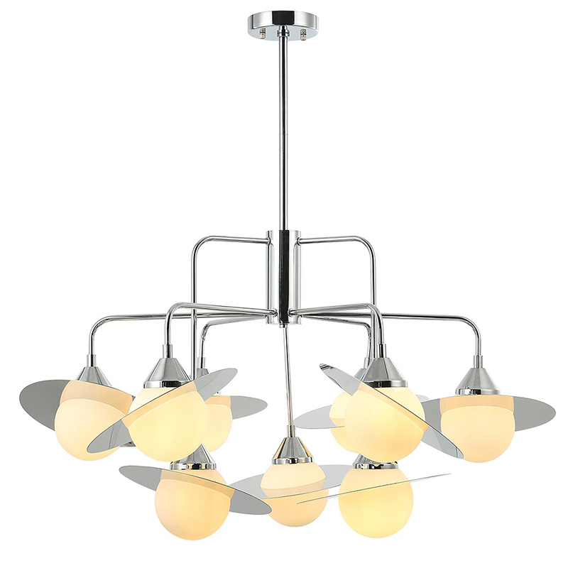 Люстра Phainon Chrome Chandelier 9 Хром Белый Люстра Phainon Chrome Chandelier 9 Хром Белый в Грозном | Loft Concept