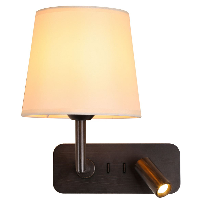 Бра с абажуром Trumpet Lamp Black 2 лампы Черный Белый Бежевый Бра с абажуром Trumpet Lamp Black 2 лампы Черный Белый Бежевый в Грозном | Loft Concept