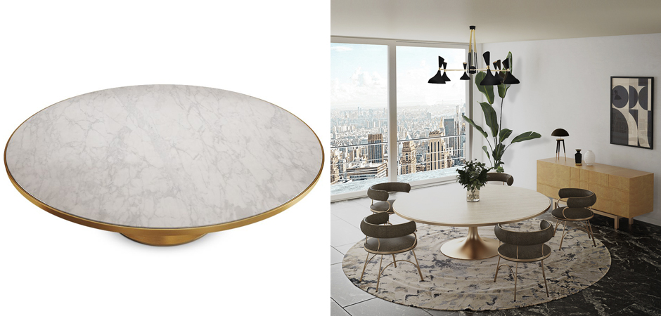 Обеденный стол Marble in Metal Dining Table Обеденный стол Marble in Metal Dining Table - Loft-Concept в Грозном
