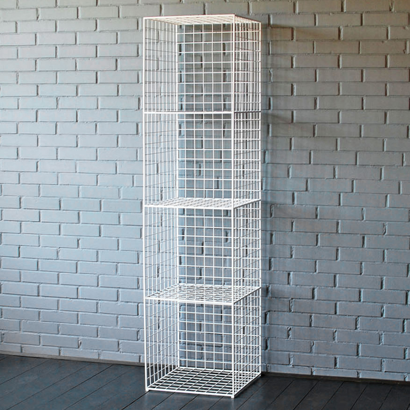 Стеллаж Kynan Industrial Metal Rust Rack Белый Стеллаж Kynan Industrial Metal Rust Rack Белый в Грозном | Loft Concept