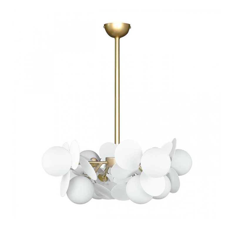 Люстра MATISSE Chandelier White 8 ламп Белый Золотой Люстра MATISSE Chandelier White 8 ламп Белый Золотой в Грозном | Loft Concept