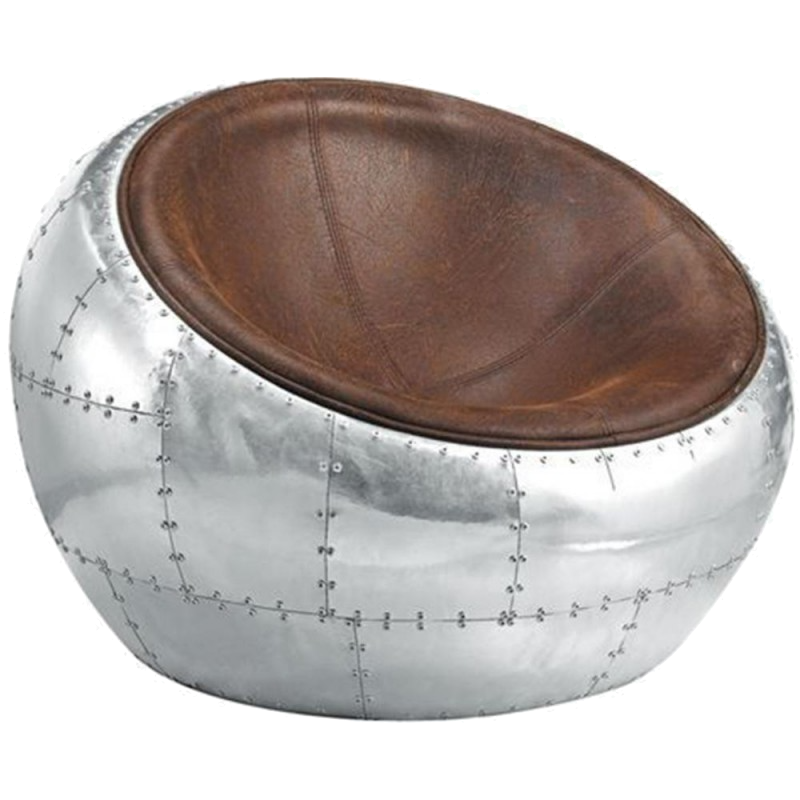 Кресло Aviator Half Dome Chair Коричневый Алюминий Кресло Aviator Half Dome Chair Коричневый Алюминий в Грозном | Loft Concept