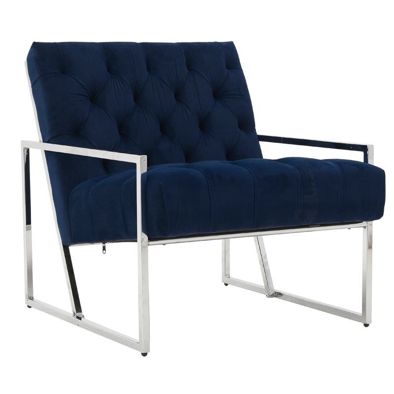 Кресло Ibbie Chair blue Темно-синий Хром Кресло Ibbie Chair blue Темно-синий Хром в Грозном | Loft Concept