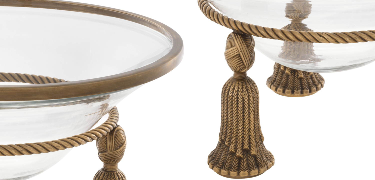 Чаша Eichholtz Bowl Tassel brass - фото