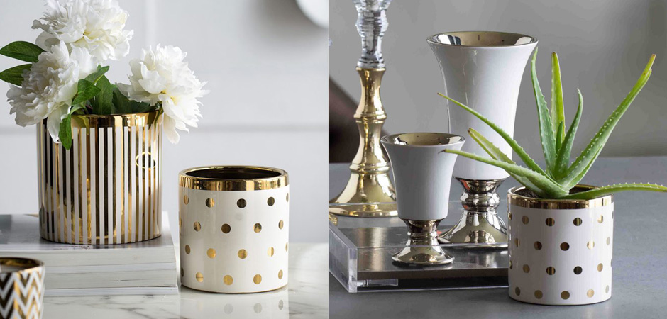 Ваза Gold & White Peas Ваза Gold & White Peas - Loft-Concept в Грозном