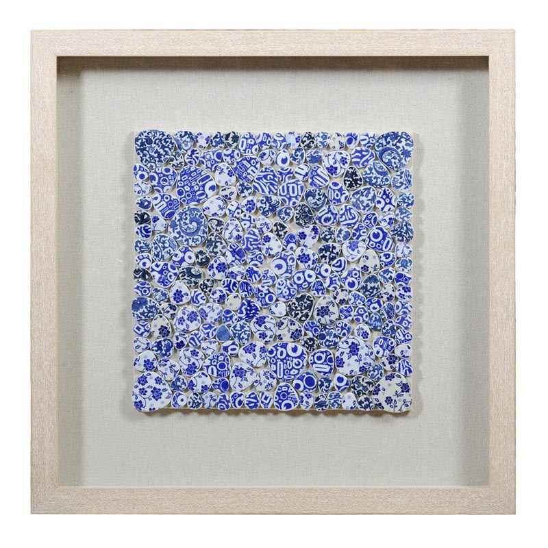 Панно Blue and White Mosaic square Белый Синий Бежевый Панно Blue and White Mosaic square Белый Синий Бежевый в Грозном | Loft Concept