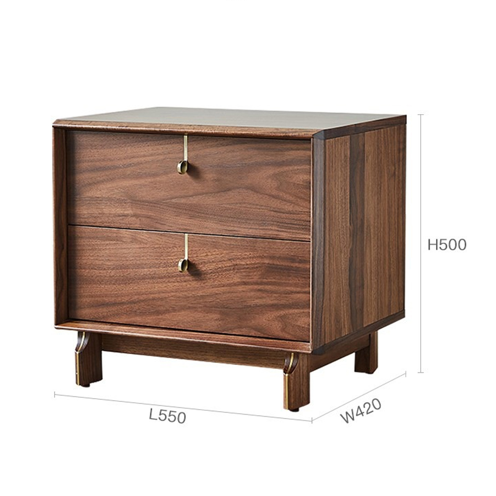 Прикроватный деревянный столик с ящиками Moon Walnut Furniture Прикроватный деревянный столик с ящиками Moon Walnut Furniture в Грозном