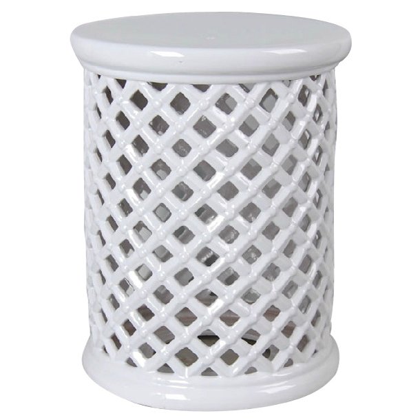 Керамический табурет Romb Garden Stool - White Белый Керамический табурет Romb Garden Stool - White Белый в Грозном | Loft Concept