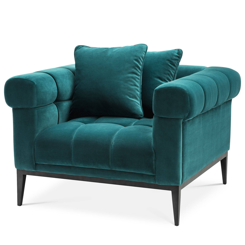 Кресло Eichholtz Chair Aurelio sea green Бирюзовый Черный Кресло Eichholtz Chair Aurelio sea green Бирюзовый Черный в Грозном | Loft Concept