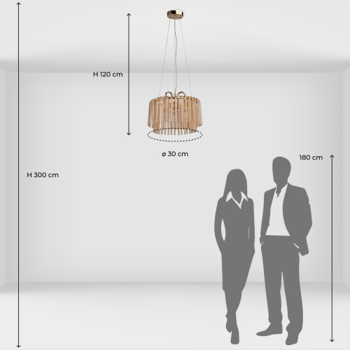 Люстра с подвесными рифлеными стеклянными трубками Nembus в Грозном