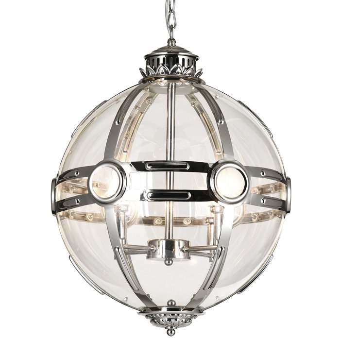 Люстра Eichholtz Lantern Hagerty Silver Прозрачное Стекло Хром Люстра Eichholtz Lantern Hagerty Silver Прозрачное Стекло Хром в Грозном | Loft Concept