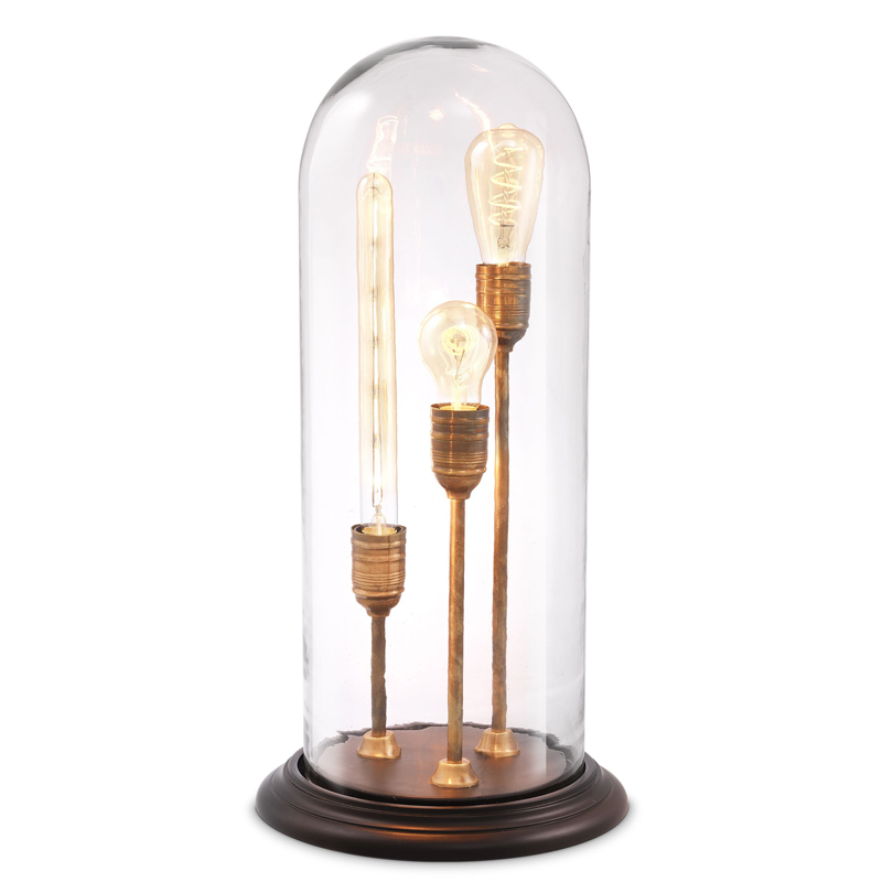 Настольная лампа Eichholtz Table Lamp Spance Черный Винтажная латунь Прозрачный Настольная лампа Eichholtz Table Lamp Spance Черный Винтажная латунь Прозрачный в Грозном | Loft Concept