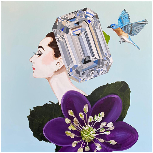 Картина Audrey with Diamond Headdress and Purple Blossoms Dress Мульти Картина Audrey with Diamond Headdress and Purple Blossoms Dress Мульти в Грозном | Loft Concept