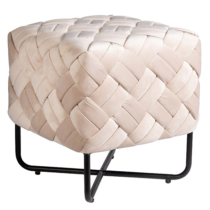 Пуф Cadice Pouf Бежевый Черный Пуф Cadice Pouf Бежевый Черный в Грозном | Loft Concept