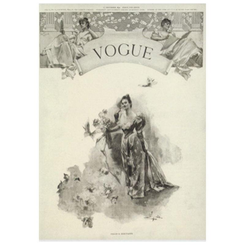 Постер Vogue Cover 1892 Desemder Бежево-серый Постер Vogue Cover 1892 Desemder Бежево-серый в Грозном | Loft Concept