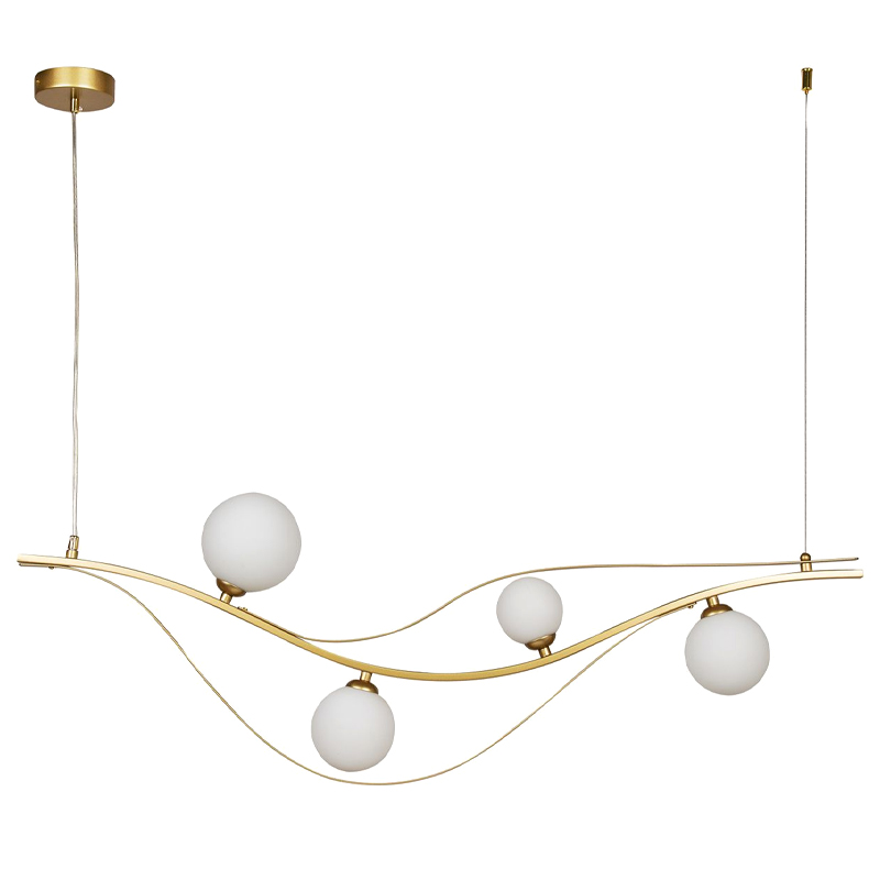 Люстра изогнутой формы Golden Pearl Белый Золотой Люстра изогнутой формы Golden Pearl Белый Золотой в Грозном | Loft Concept