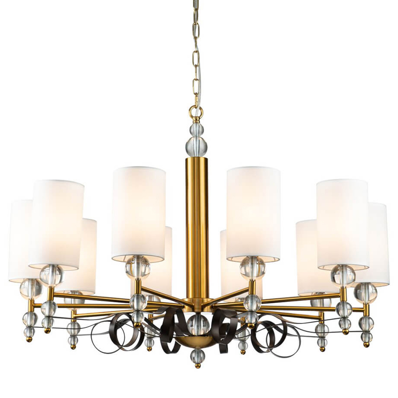 Люстра Annelies Chandelier 10 Золотой Черный Белый Люстра Annelies Chandelier 10 Золотой Черный Белый в Грозном | Loft Concept