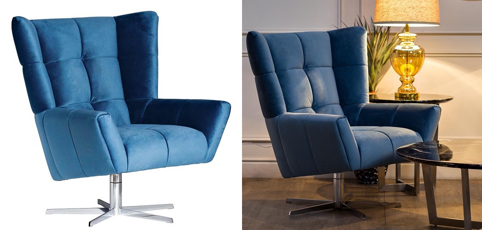 Кресло вращающееся Lord Armchair blue Кресло вращающееся Lord Armchair blue - Loft-Concept в Грозном