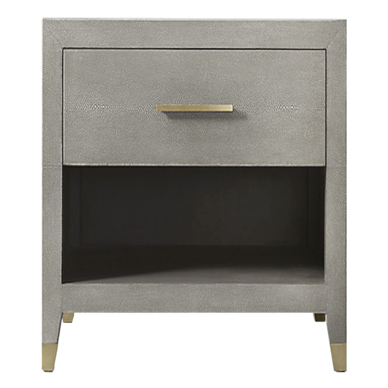 Charles Stingray Gray Bedside table Тумбочка серый скат Золотой Серый Charles Stingray Gray Bedside table Тумбочка серый скат Золотой Серый в Грозном | Loft Concept