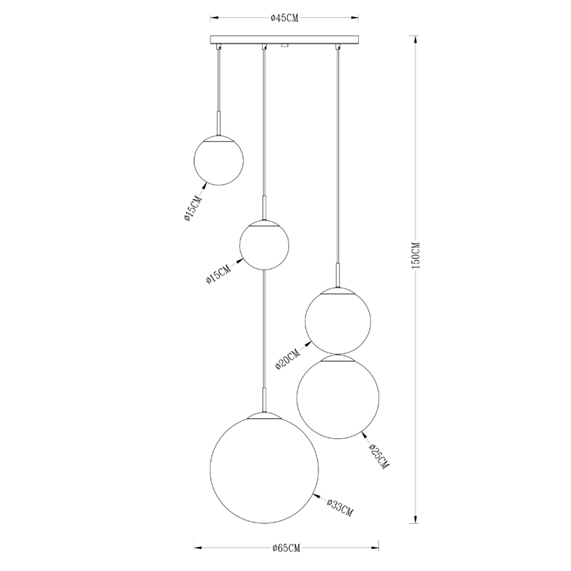 Люстра Ball Sunrise Pendant lamp smok 5 плафона Люстра Ball Sunrise Pendant lamp smok 5 плафона в Грозном