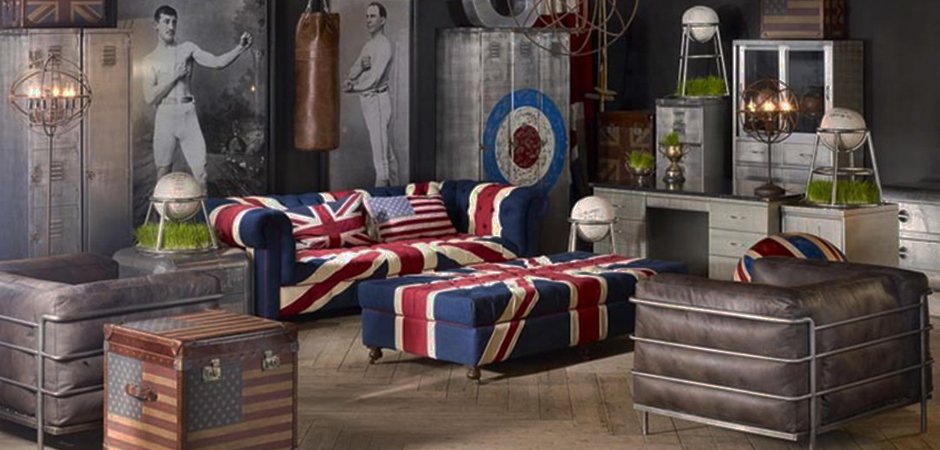 William Sofa Union Jack Velvet Andrew Martin William Sofa Union Jack Velvet Andrew Martin - Loft-Concept в Грозном