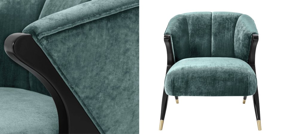 Кресло Eichholtz Chair Pavone Aegean Green Кресло Eichholtz Chair Pavone Aegean Green - Loft-Concept в Грозном