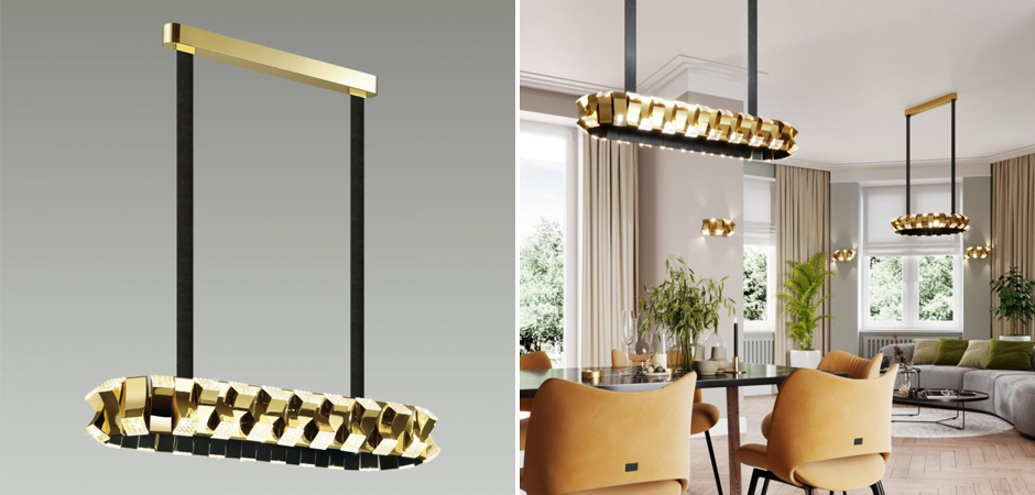 Люстра Rotus Gold Овальная Люстра Rotus Gold Овальная - Loft-Concept в Грозном