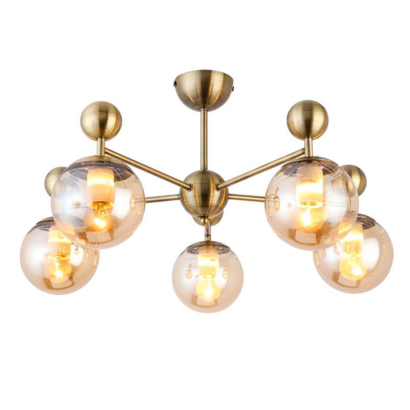 Потолочная люстра Demian Bronze Chandelier Бронза Янтарный Потолочная люстра Demian Bronze Chandelier Бронза Янтарный в Грозном | Loft Concept