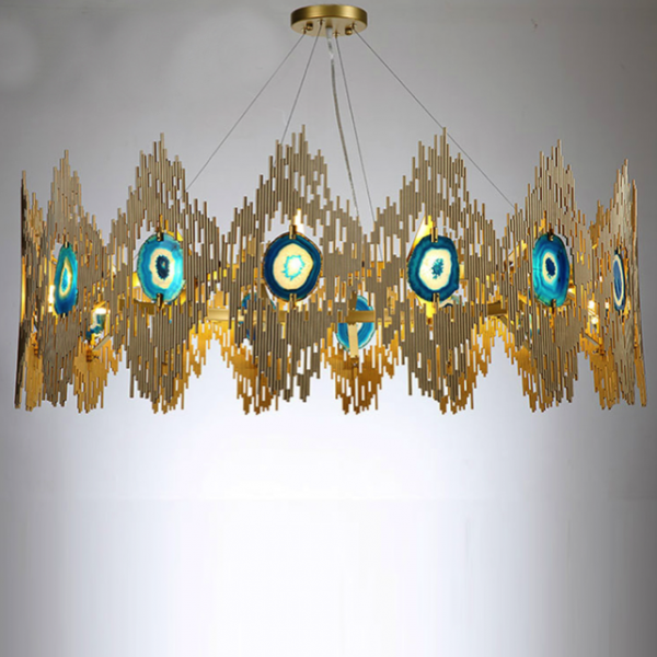 Люстра Calypso Chandelier 16 Золотой Графит Морская синь Люстра Calypso Chandelier 16 Золотой Графит Морская синь в Грозном | Loft Concept