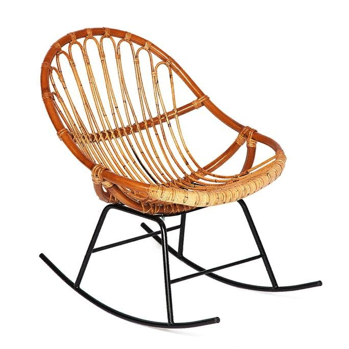 Стул качалка Bamboo brown Коричневый Черный Стул качалка Bamboo brown Коричневый Черный в Грозном | Loft Concept