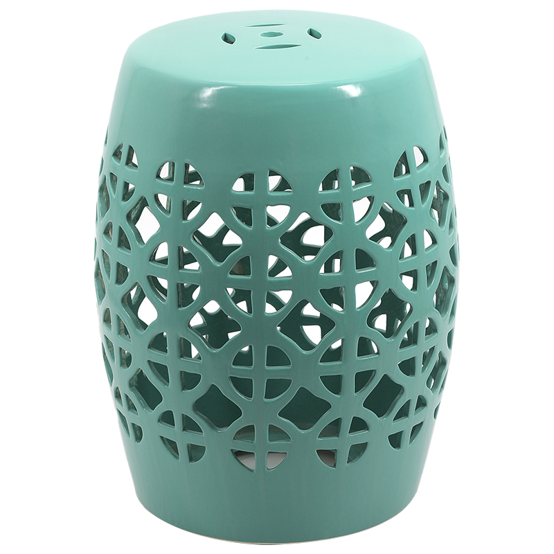 Керамический табурет Geometric Circles Garden Stool - Light Blue Бирюзовый Керамический табурет Geometric Circles Garden Stool - Light Blue Бирюзовый в Грозном | Loft Concept