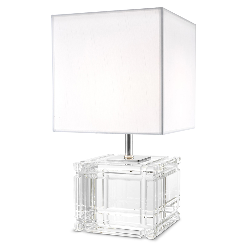 Настольная лампа Eichholtz Table Lamp Academia Прозрачный Белый Никель Настольная лампа Eichholtz Table Lamp Academia Прозрачный Белый Никель в Грозном | Loft Concept