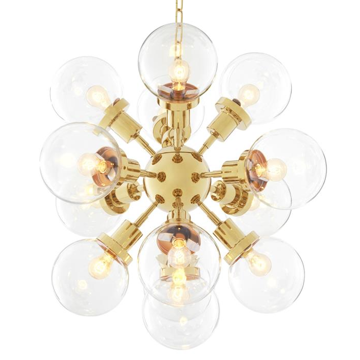 Люстра Chandelier Ludlow Gold Глянцевое золото Прозрачное Стекло Люстра Chandelier Ludlow Gold Глянцевое золото Прозрачное Стекло в Грозном | Loft Concept