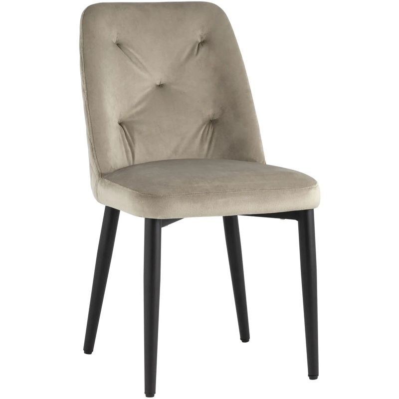 Стул Emma Chair Велюр Шампань Шампань Черный Стул Emma Chair Велюр Шампань Шампань Черный в Грозном | Loft Concept