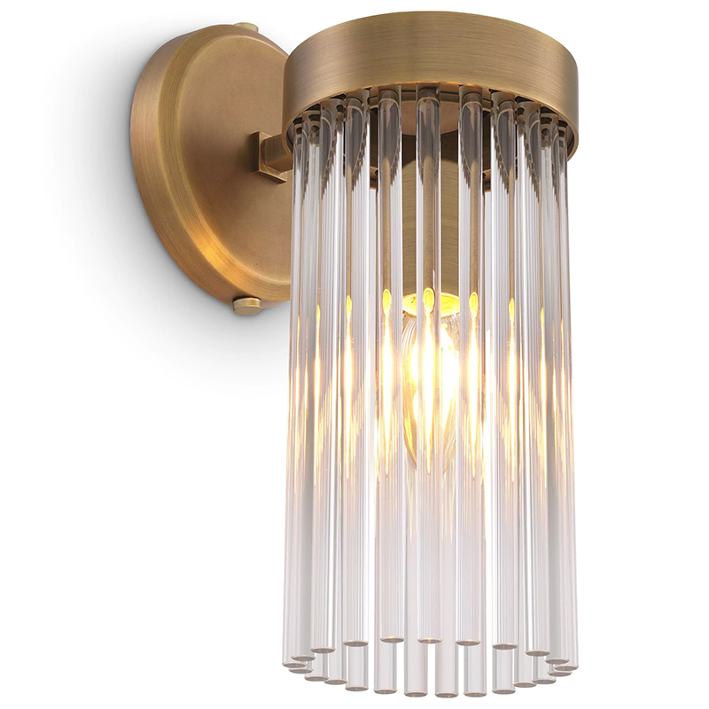Бра Eichholtz Wall Lamp Carnero Латунь Прозрачное Стекло Бра Eichholtz Wall Lamp Carnero Латунь Прозрачное Стекло в Грозном | Loft Concept