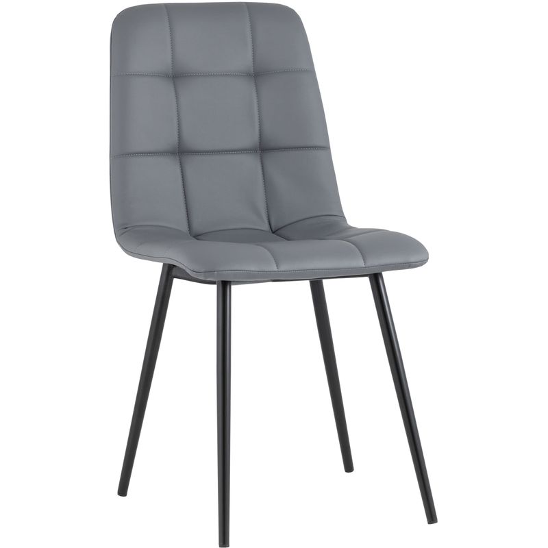 Стул NANCY S Chair Серая Экокожа Серый Черный Стул NANCY S Chair Серая Экокожа Серый Черный в Грозном | Loft Concept