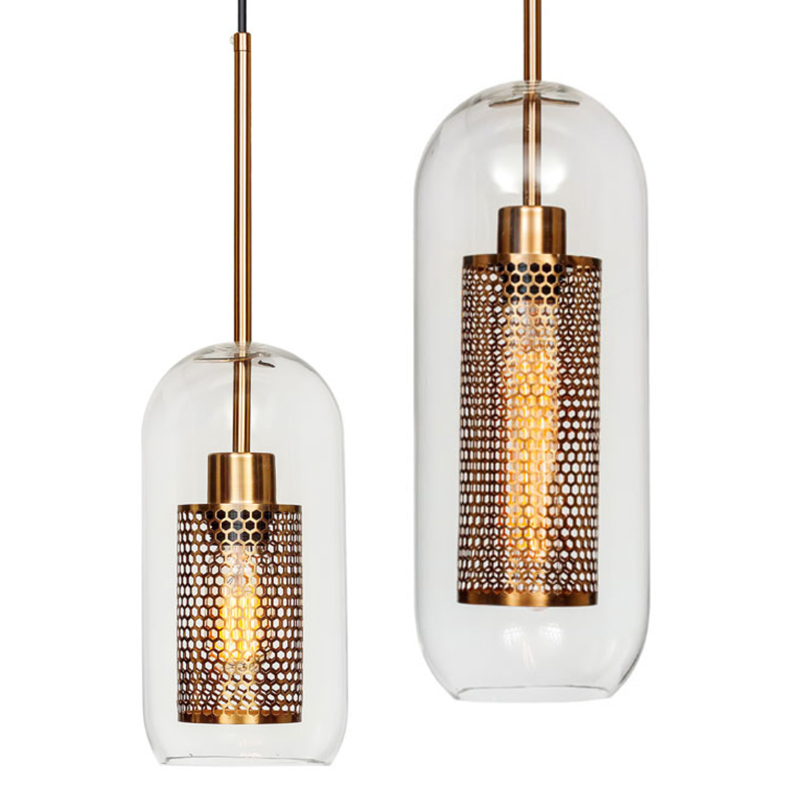 Perforation Pendant Lamp Gold Oval Золотой Прозрачное Стекло Perforation Pendant Lamp Gold Oval Золотой Прозрачное Стекло в Грозном | Loft Concept