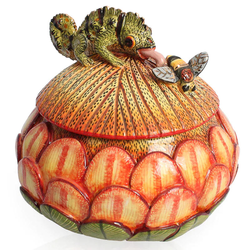 Шкатулка Хамелеон Chameleon on Floral Box Оранжевый Шкатулка Хамелеон Chameleon on Floral Box Оранжевый в Грозном | Loft Concept