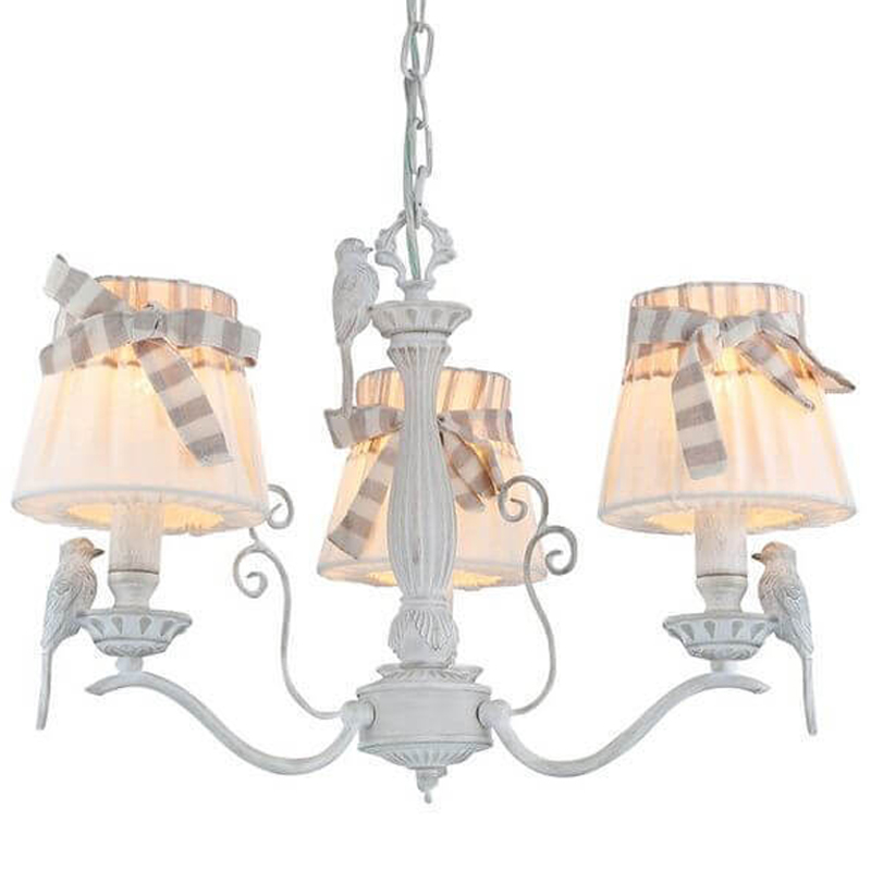 Люстра Refined Provence Chandelier trio Белый Бежевый Люстра Refined Provence Chandelier trio Белый Бежевый в Грозном | Loft Concept