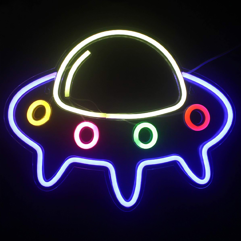 Неоновая настенная лампа Small Spaceship Neon Wall Lamp Мульти Неоновая настенная лампа Small Spaceship Neon Wall Lamp Мульти в Грозном | Loft Concept