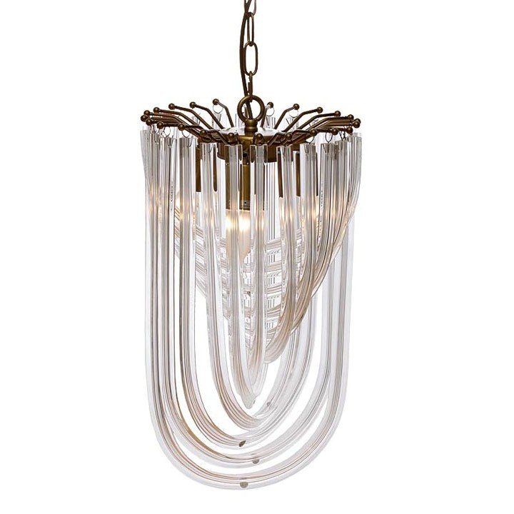 Люстра Lava Tube Pendant Clear Золотой Прозрачный Люстра Lava Tube Pendant Clear Золотой Прозрачный в Грозном | Loft Concept